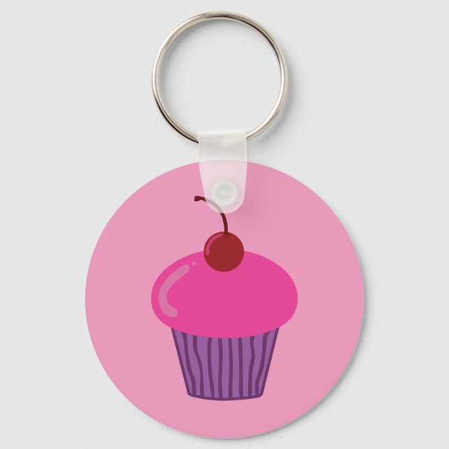 Pink Cupcake Keychain (Front)