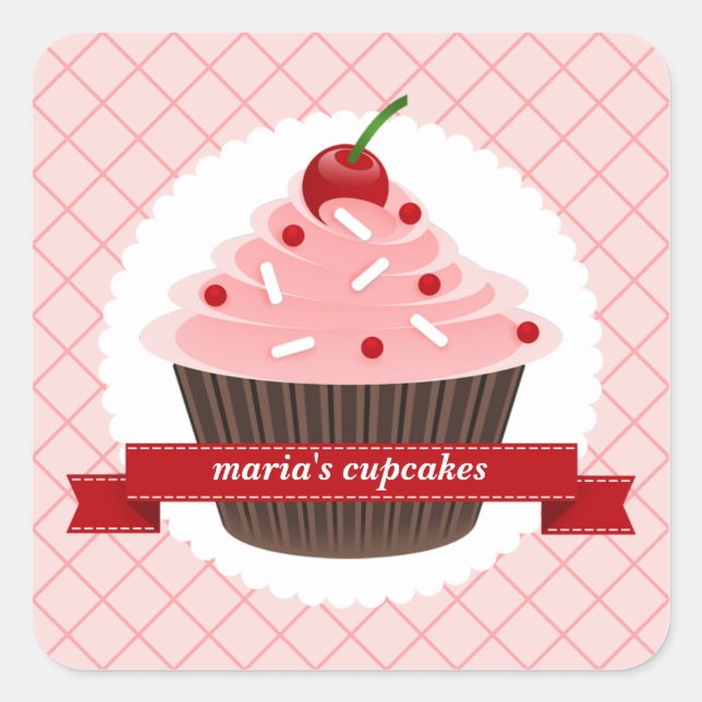 Pink Cupcake Kitchen Labels (Front)