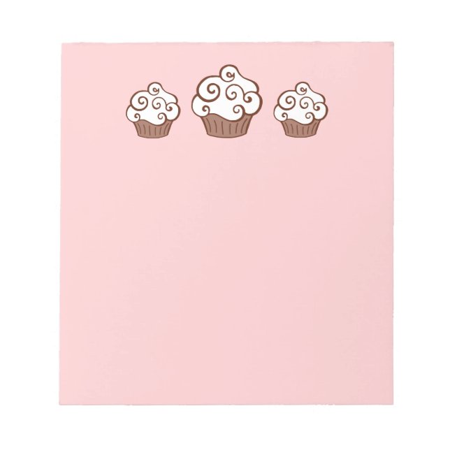 Pink Cupcake Kitchen Notepad Notes Gift (Front)