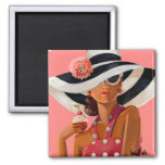 Pink Cupcake Lady By Trish Biddle Magnet at Zazzle