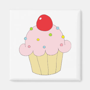 Pink Cupcake Magnet