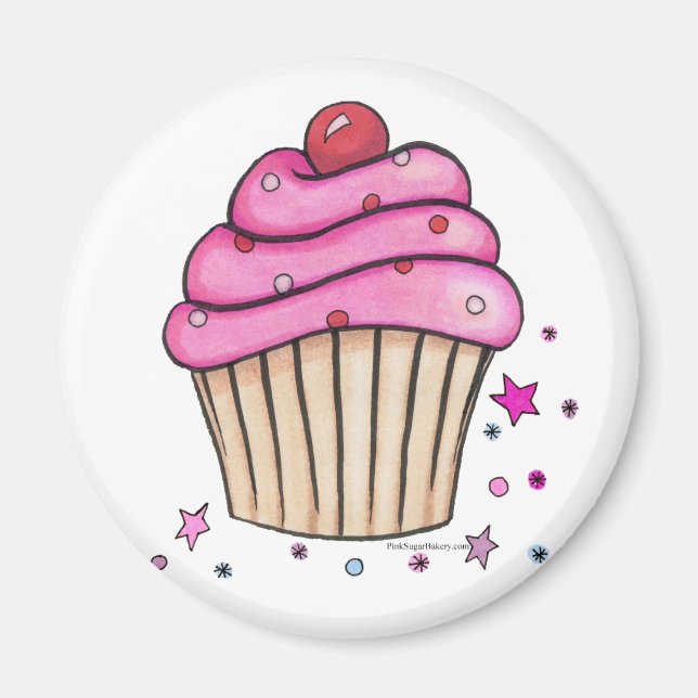 Pink Cupcake Magnet (Front)