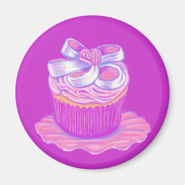 Pink Cupcake Magnet (Front)