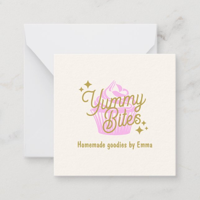 Pink Cupcake Note Card (Front)