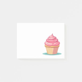 Pink Cupcake Of Happiness Post-it Notes by DoodleDeDoo at Zazzle