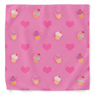 Pink Cupcake Pattern Bandana