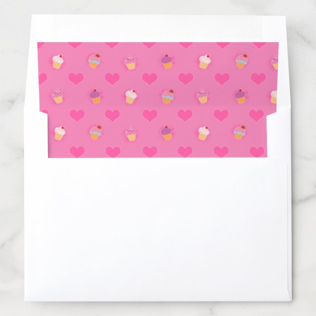 Pink Cupcake Pattern Envelope Liner (In Envelope)