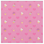 Pink Cupcake Pattern Fabric