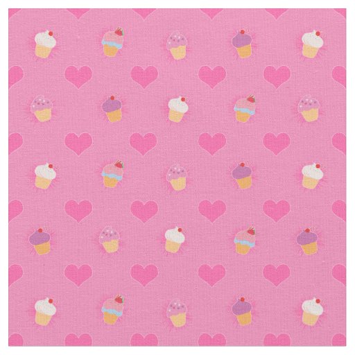 Pink Cupcake Pattern Fabric