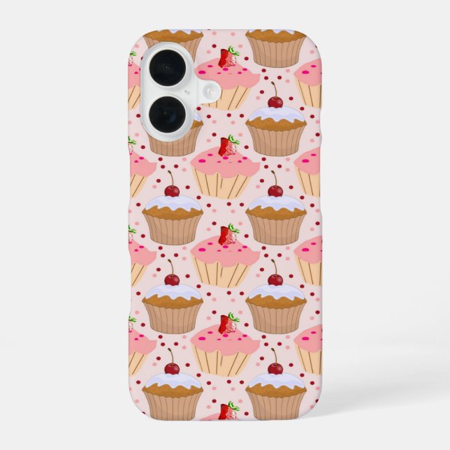 Pink Cupcake Pattern Iphone Case (Back)