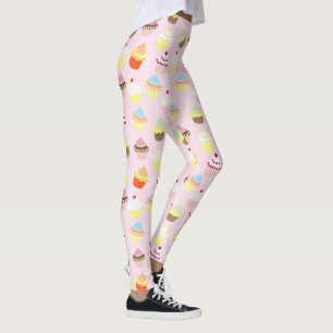 Pink Cupcake Pattern Leggings