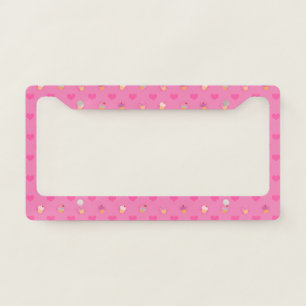 Pink Cupcake Pattern License Plate Frame