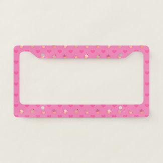 Pink Cupcake Pattern License Plate Frame