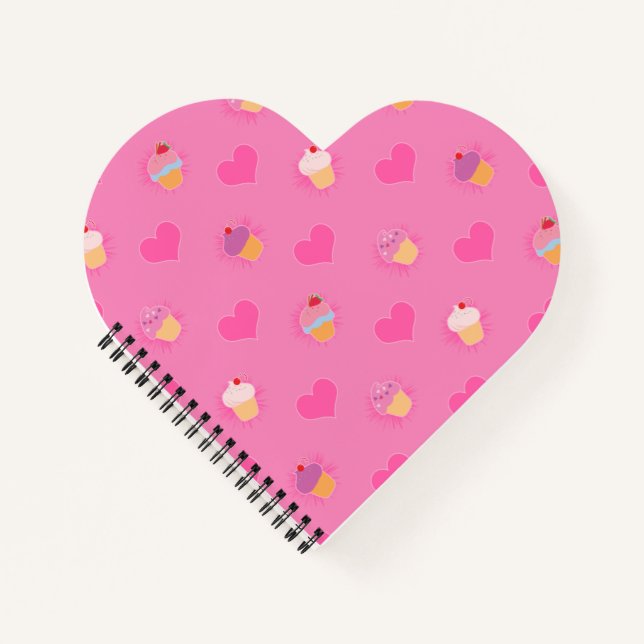 Pink Cupcake Pattern Notebook (Front)