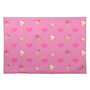 Pink Cupcake Pattern Placemat
