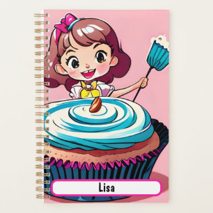 Pink Cupcake Planner With Customizable Nametag