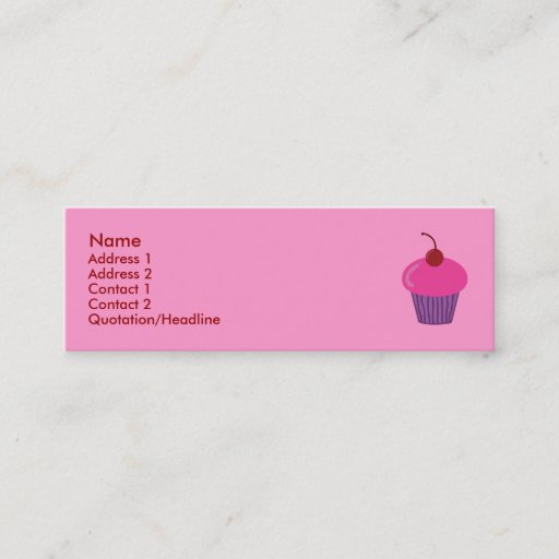 Customizable Pink Cupcake Profile Cards Business Card Templates