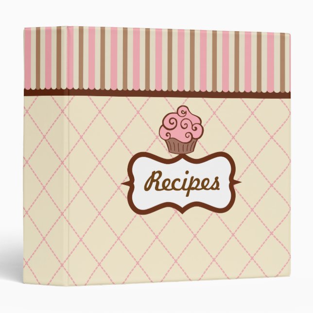 Pink Cupcake Recipe Binder (Front/Spine)