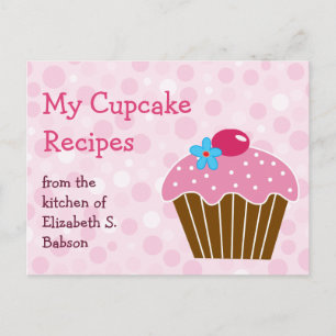 Pink Cupcake Recipe Postcard