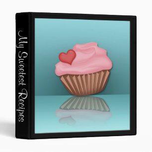 Pink Cupcake Reflection Personalized Recipe Binder