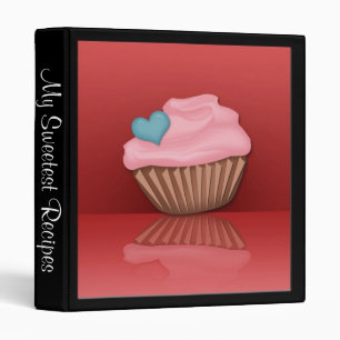 Pink Cupcake Reflection Personalized Recipe Binder