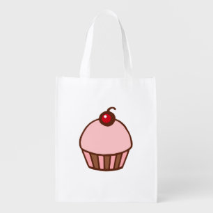 Pink Cupcake Reusable Grocery Bag