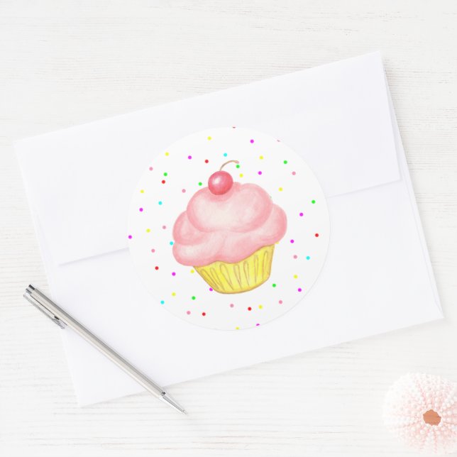 Pink Cupcake Stickers (Envelope)