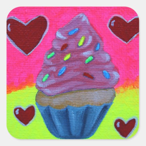 Pink cupcake stickers for journal or notebook