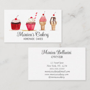 Pink Cupcake Sweet Cakes Bakes Homemade Bakery Business Card