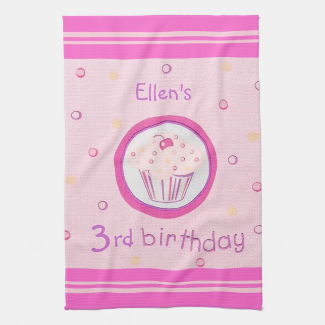 Pink Cupcake Towel (Vertical)