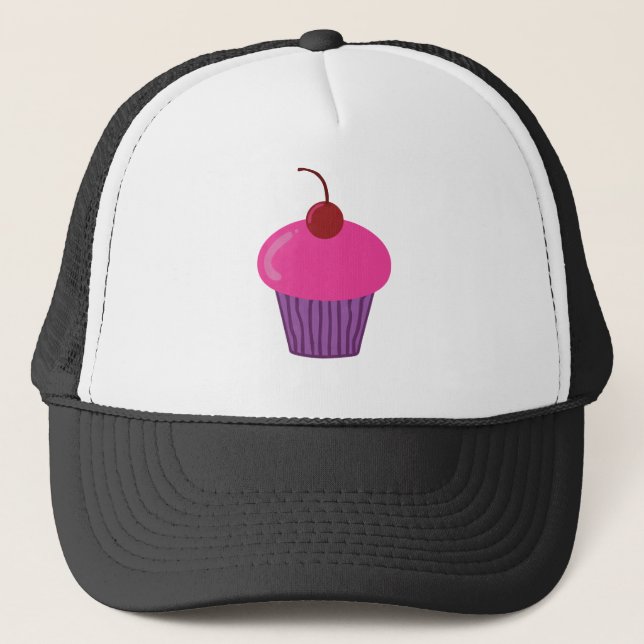 Pink Cupcake Trucker Hat (Front)
