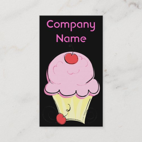 Pink Cupcake Vertical Business Cards