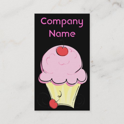 Customizable Pink Cupcake Vertical Business Cards