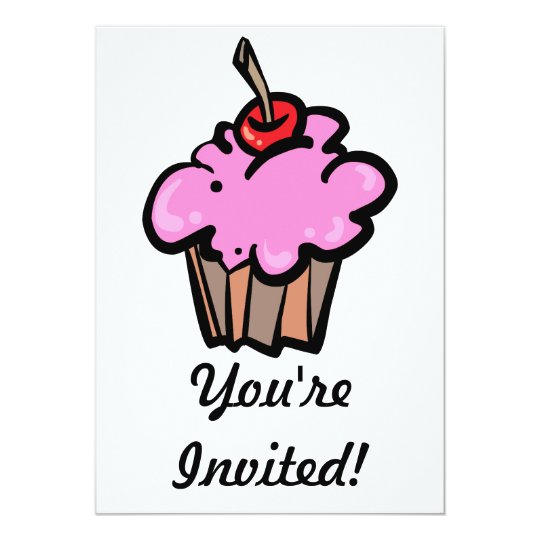 Pink Cupcake with Cherry Card