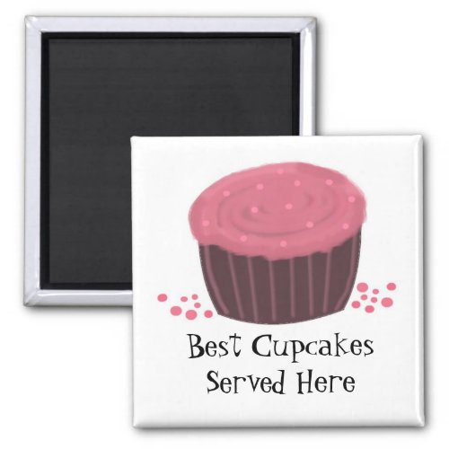 Pink Cupcake with Cute Saying Magnet