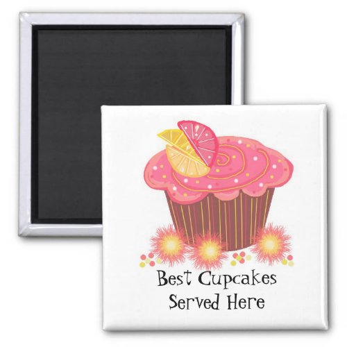 Pink Cupcake with Cute Saying Magnet