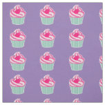 Pink Cupcake WIth Polka Dot Cherry Fabric