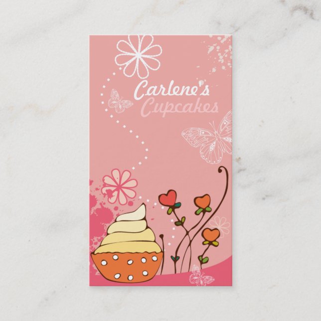 Pink Cupcakes Business Card (Front)
