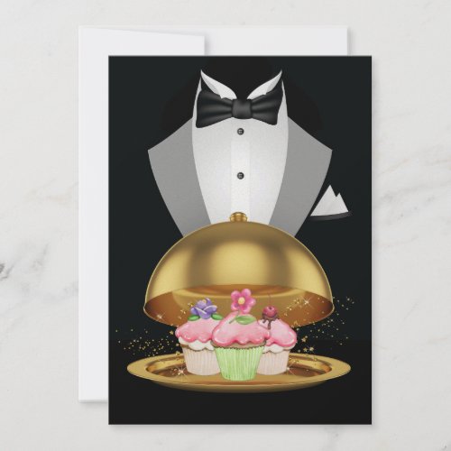 Pink Cupcakes Elegant Invitation _ SRF