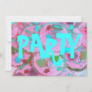 Pink Cupcakes 'Party' invitation