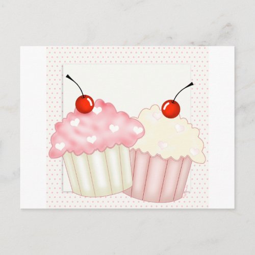 Pink Cupcakes Postcard