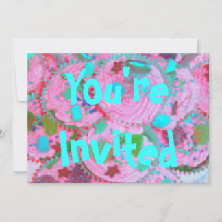 Pink Cupcakes 'You're Invited'  invitation