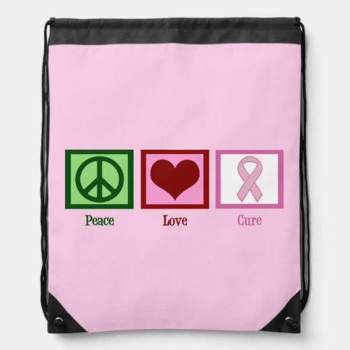 Pink Cure Drawstring Bag