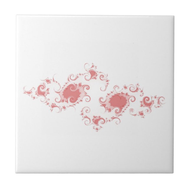PINK CURLS CERAMIC TILE (Front)