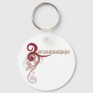 Pink Curly Swirl Mississippi Keychain