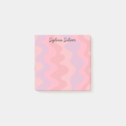Pink Curves CUSTOM Chic Monogram Personalized Post_it Notes