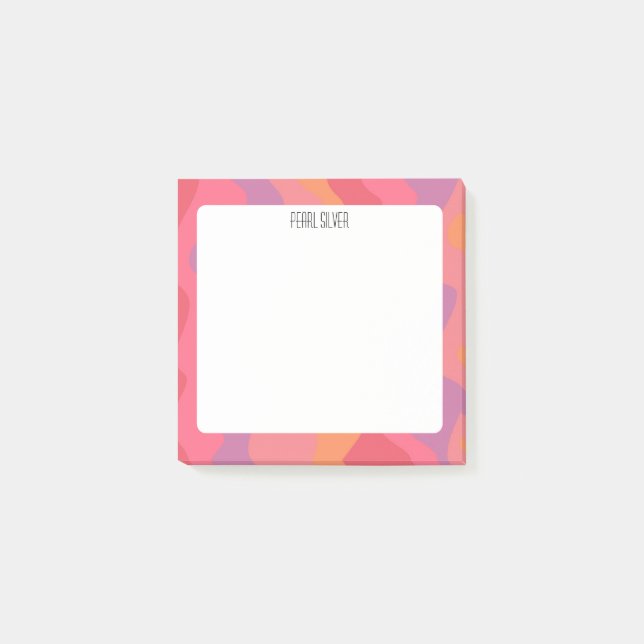 Pink Curves CUSTOM Chic Monogram Personalized Post-it Notes (Front)