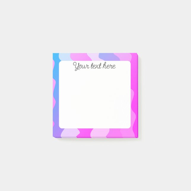 Pink Curves CUSTOM Chic Monogram Personalized Post-it Notes (Front)