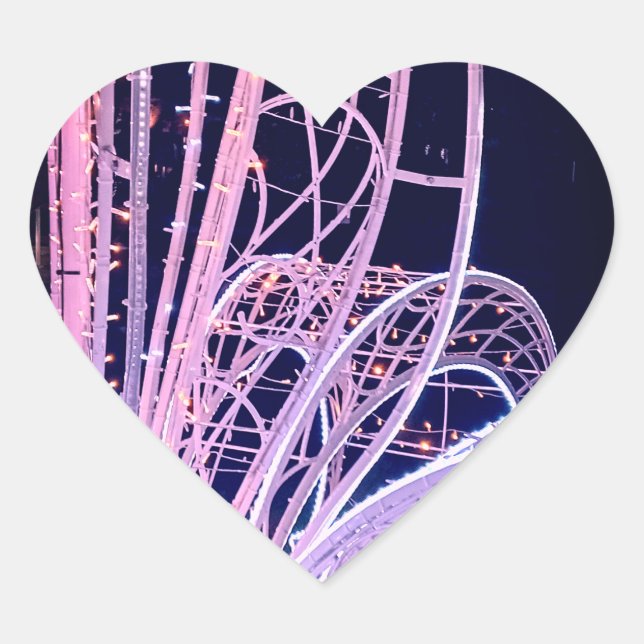 Pink curves heart sticker (Front)