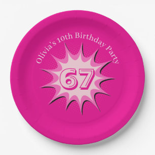 Pink Custom 67 Meme Paper Plates